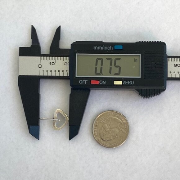 Sterling Silver 925 0.75" Simplistic Open Heart Dangle Earrings - Picture 11 of 16